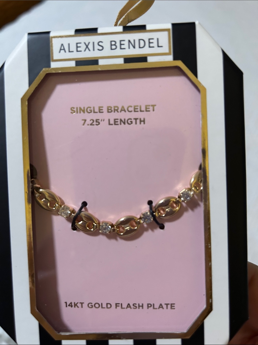 Alexis Bendel  Gold-Tone Pink Carded Bracelet - 14KT Gold Flash Plate